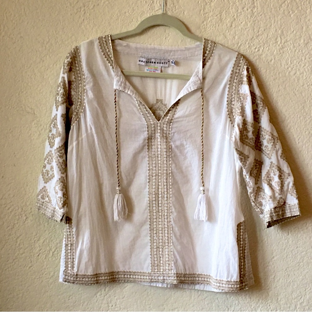 Gretchen Scott Gold Embroidered Tunic